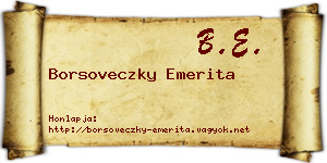 Borsoveczky Emerita névjegykártya